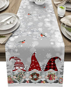 Tovagliolo di Natale con Gnomi di Neve – Decorazione Natalizia in Lino di Lusso