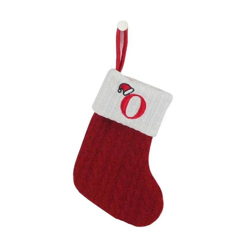 Calza di Natale con Iniziale – Calza di Natale Personalizzata per Decorazioni Natalizie