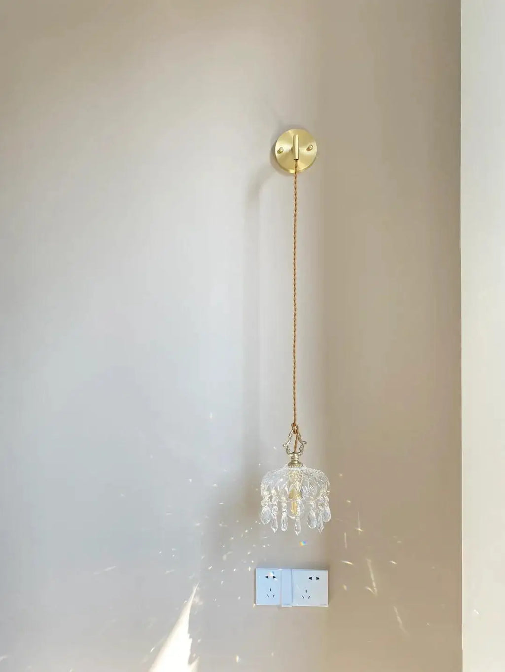 Lampada a sospensione in vetro retro francese