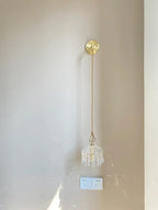 Lampada a sospensione in vetro retro francese