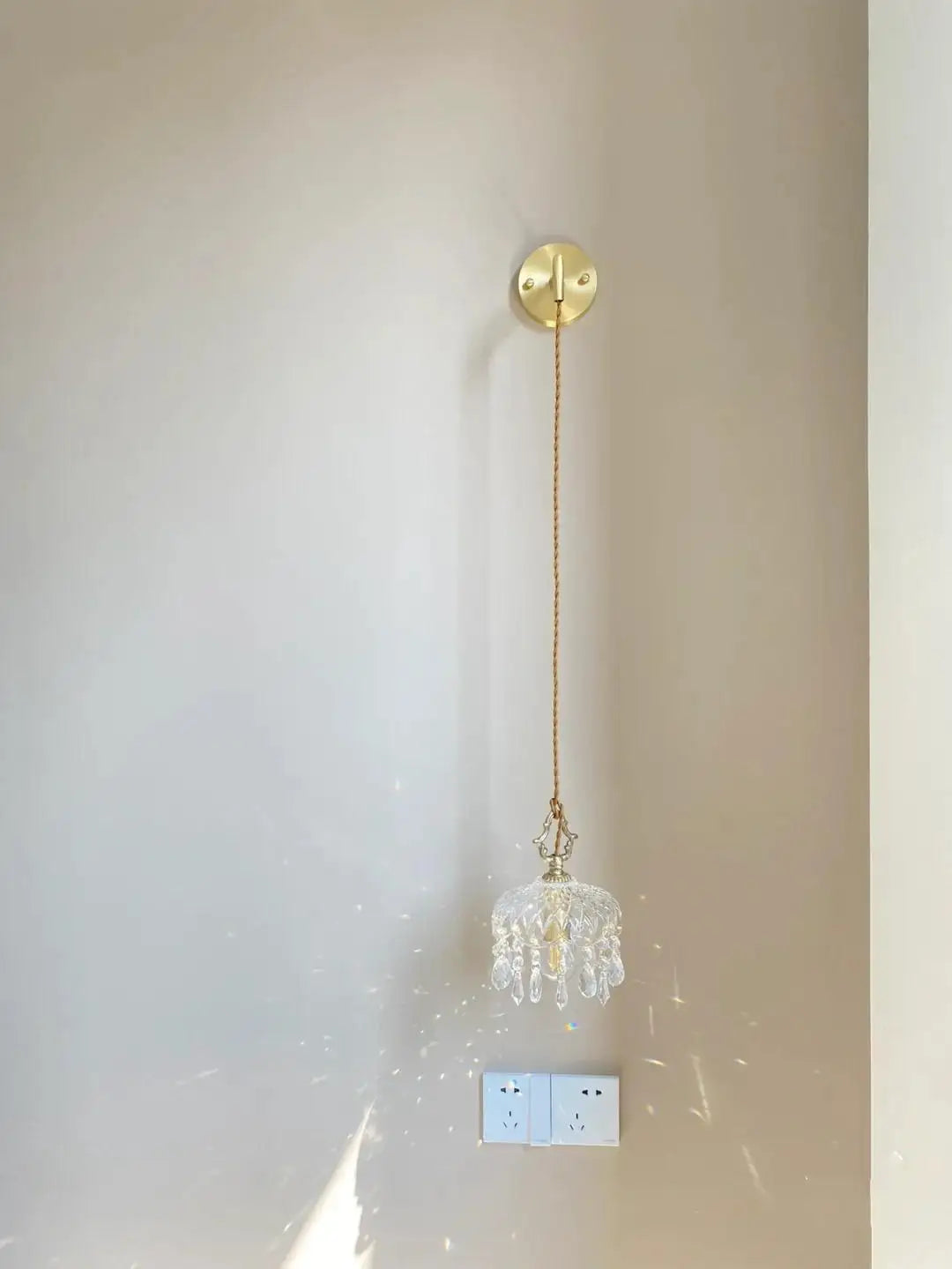 Lampada a sospensione in vetro retro francese