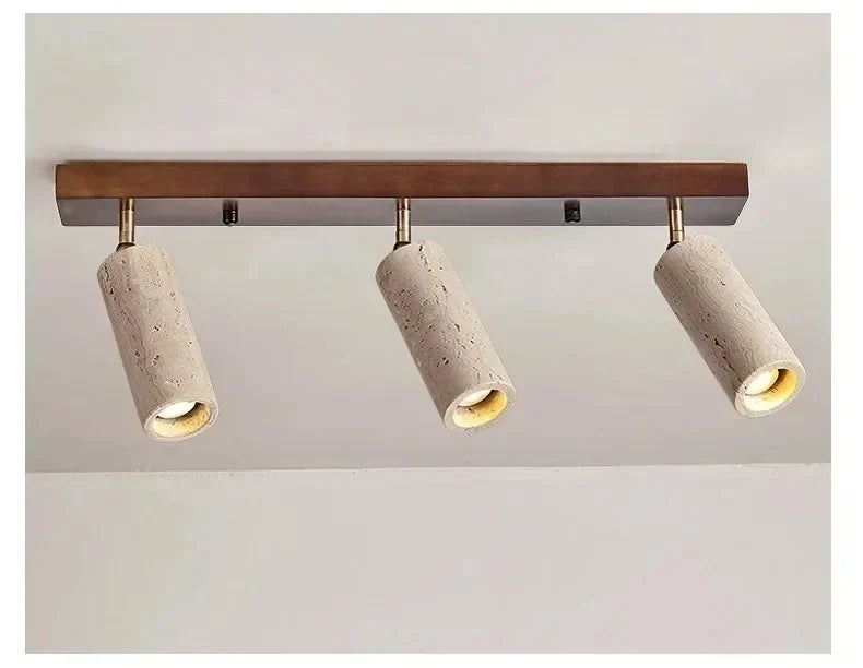 Lampada da soffitto in Travertino