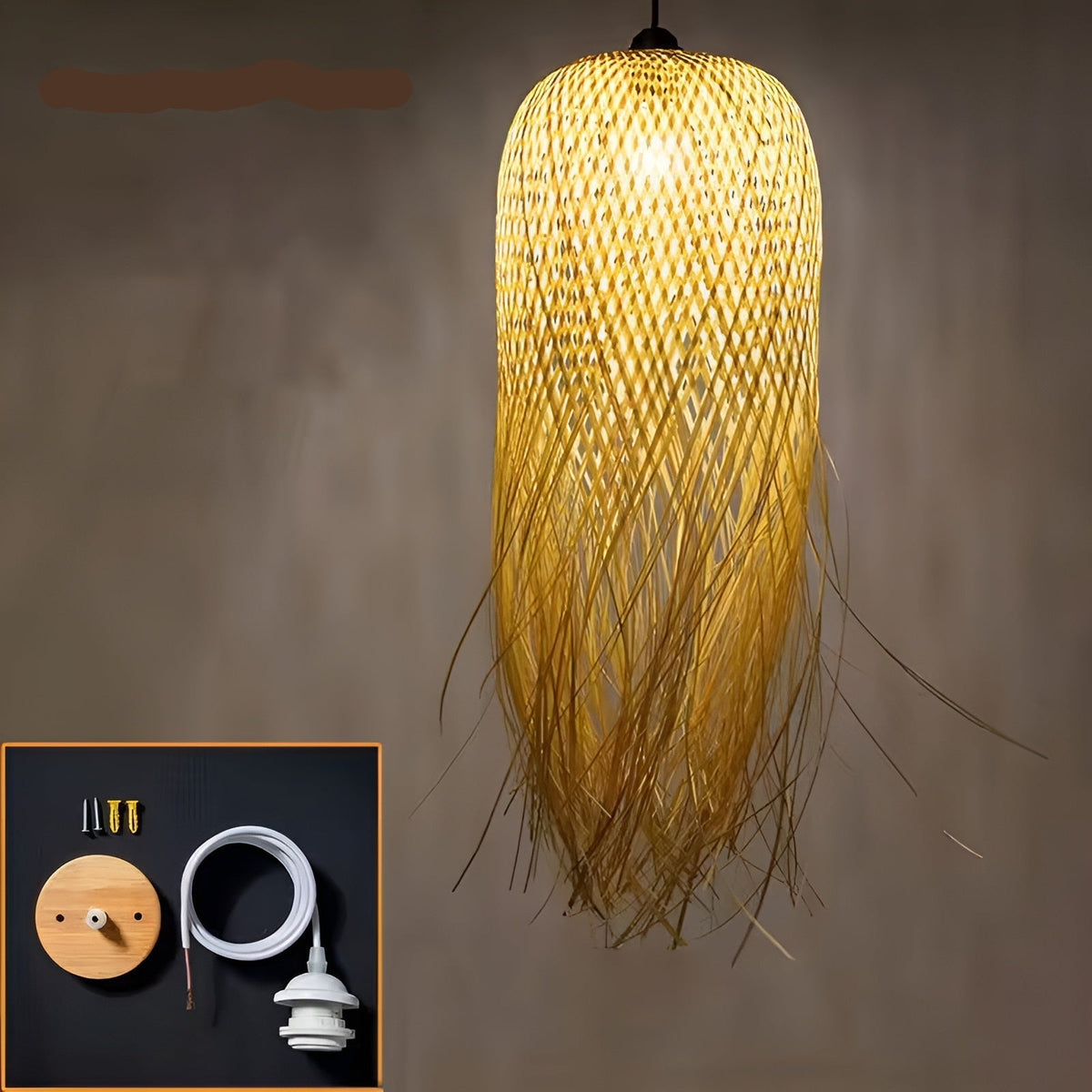 Lampada a sospensione in bambù intrecciato – Illuminazione per sale da tè, ristoranti e hotel