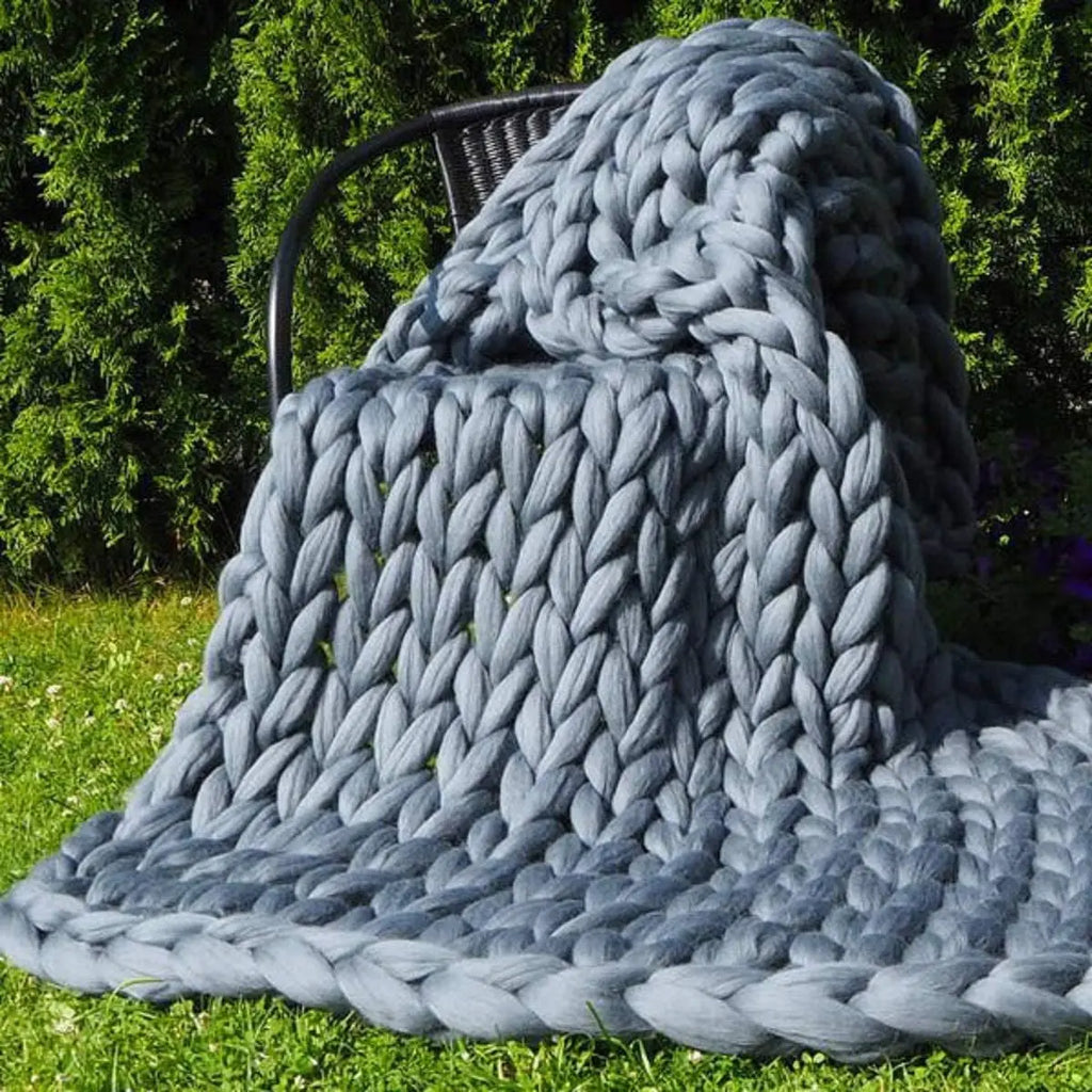 Coperta Chunky Lavorata a Maglia – Plaid Extra Morbido e Caldo per Divano e Letto