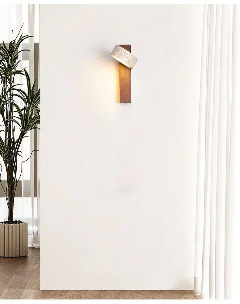 AureaCave Wabi-Sabi Lampada da Parete in Travertino
