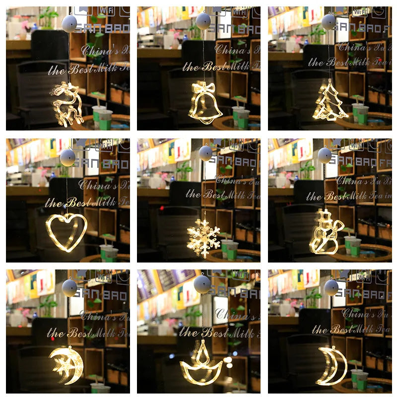 SantaGlow Illuminazione LED per Finestra con Ventosa