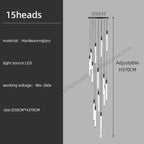 lampadario moderno sospeso per illuminazione interna design loft