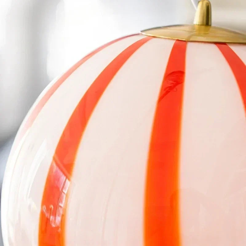 Lampada a Sospensione con Sfera di Vetro Colorata