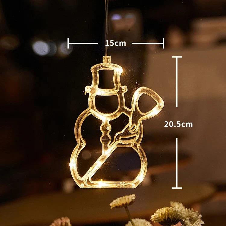 SantaGlow Illuminazione LED per Finestra con Ventosa