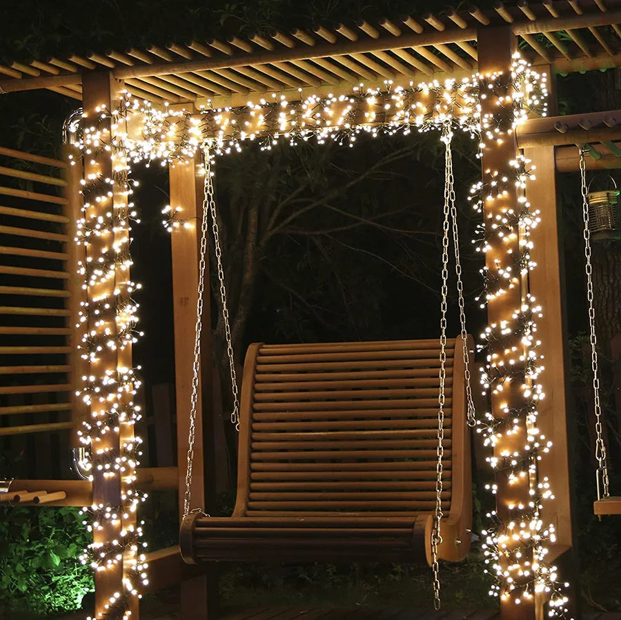 Luci di Natale LED 10 Metri – 1000 Lampadine Bianche Calde per Interni ed Esterni