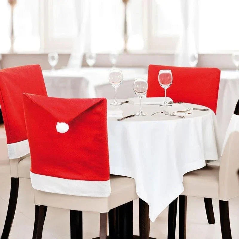 Copri Sedia di Natale – Cappelli di Babbo Natale per Sedie da Pranzo