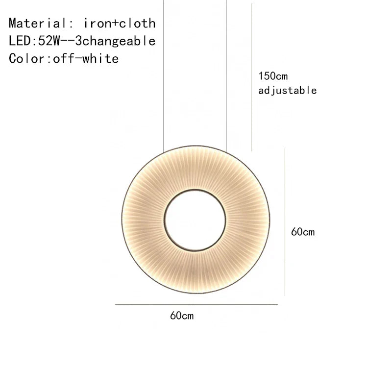 lampadario moderno in tessuto iris led per decorazione d'hotel