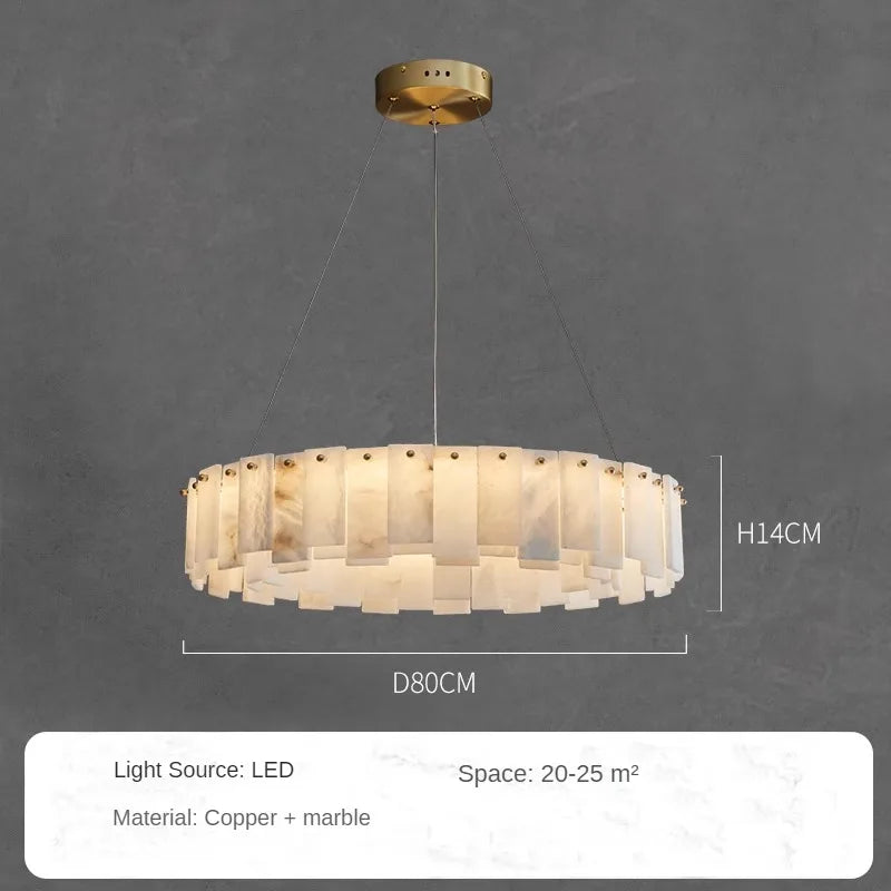 LumiMarble | Elegante Lampada a Sospensione in Marmo e Rame