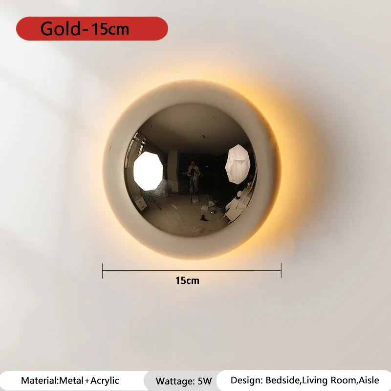 LumiBau Luxe Bauhaus Lampada da Parete Rotonda