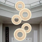lampadario moderno in tessuto iris led per decorazione d'hotel