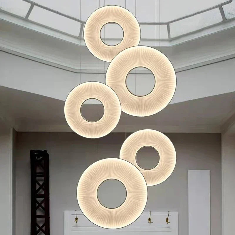 lampadario moderno in tessuto iris led per decorazione d'hotel