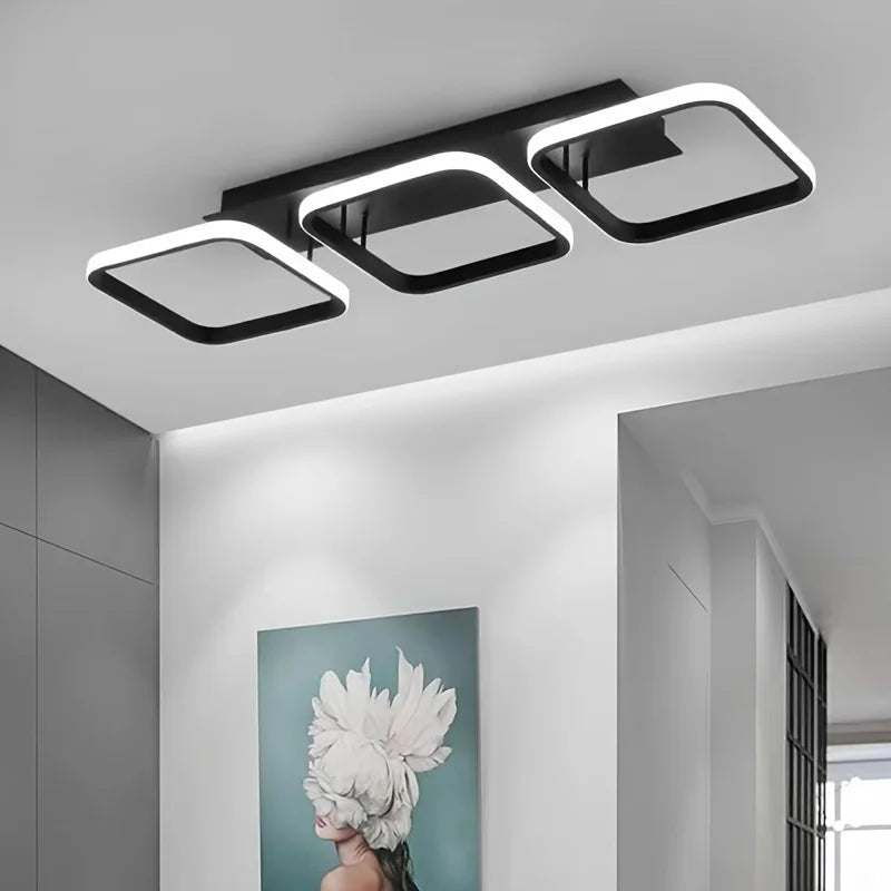 Nordic Luxe LED Plafoniera – Lampada Sospesa Quadrata e Rotonda Dimmerabile per Interni Moderni