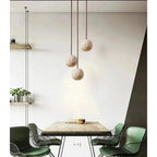 Lampada a sospensione in Travertino – Lampada a sospensione LED rotonda minimalista in stile Wabi-Sabi