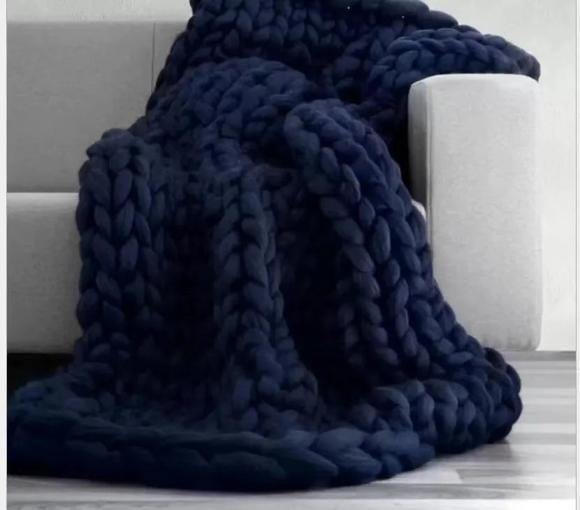 Coperta Chunky Lavorata a Maglia – Plaid Extra Morbido e Caldo per Divano e Letto