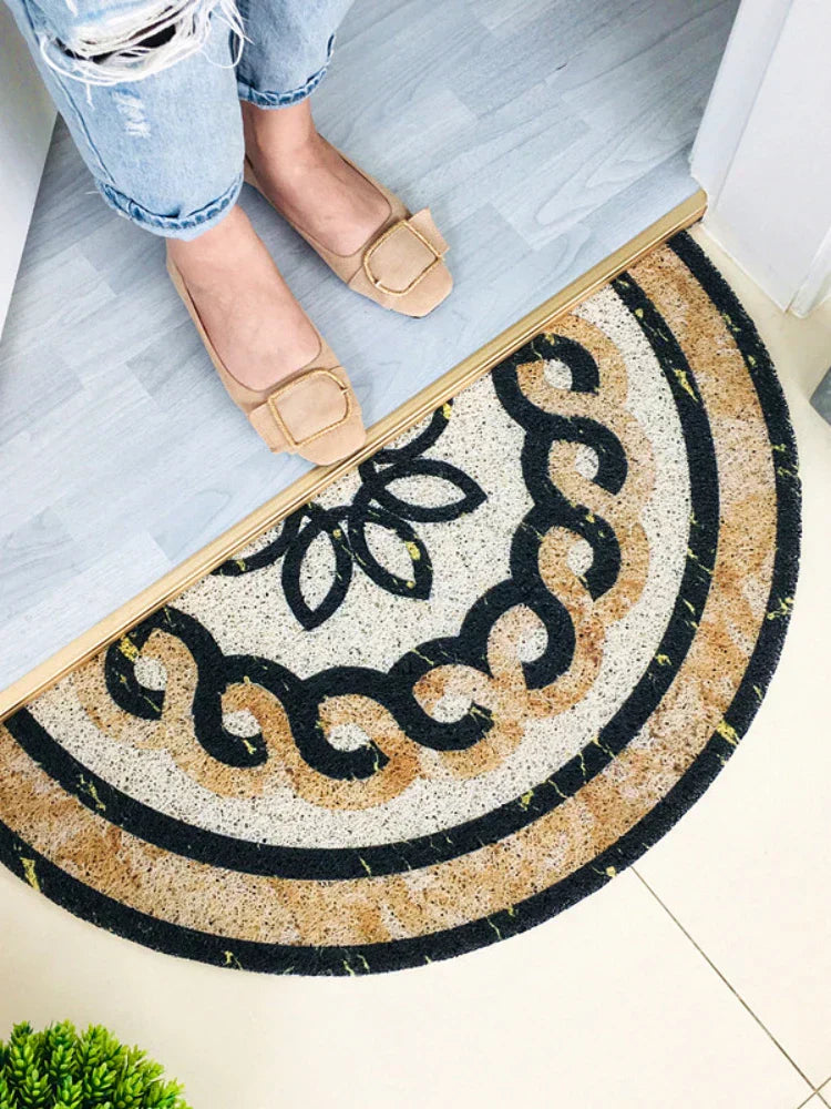 FloraMat - Tappetino rotondo elegante con audaci motivi geometrici
