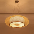 BambuLoom Grace: Lampada a Sospensione in Rattan e Bambù Fatta a Mano