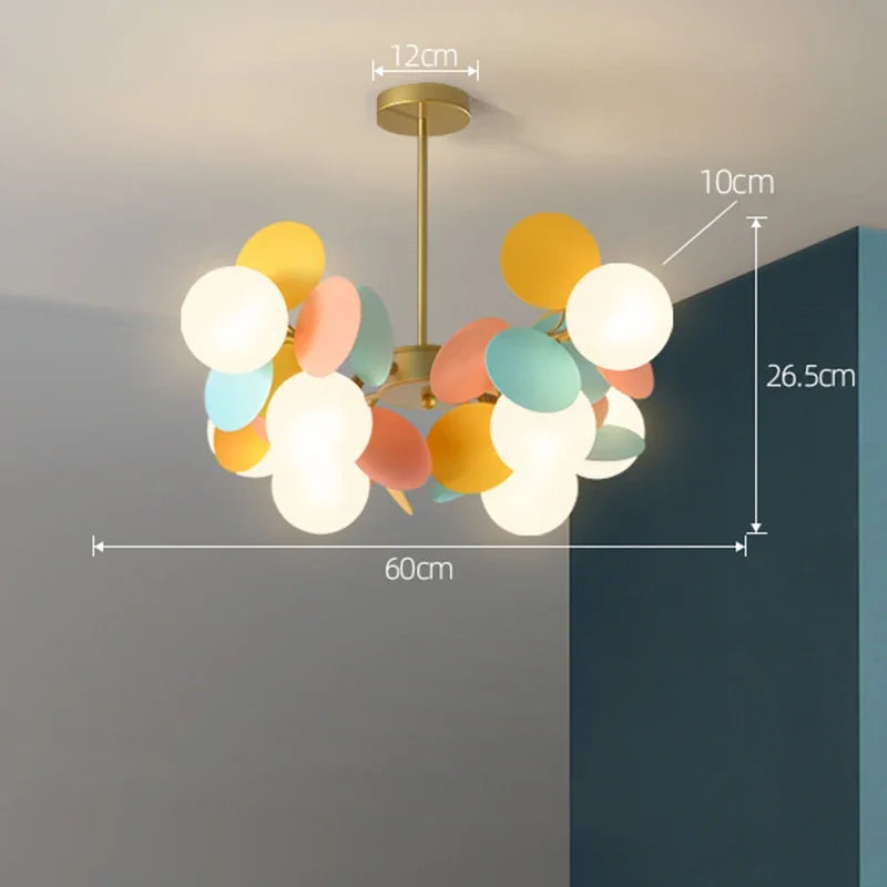 NatureGlow Lampadario a Rami Colorati