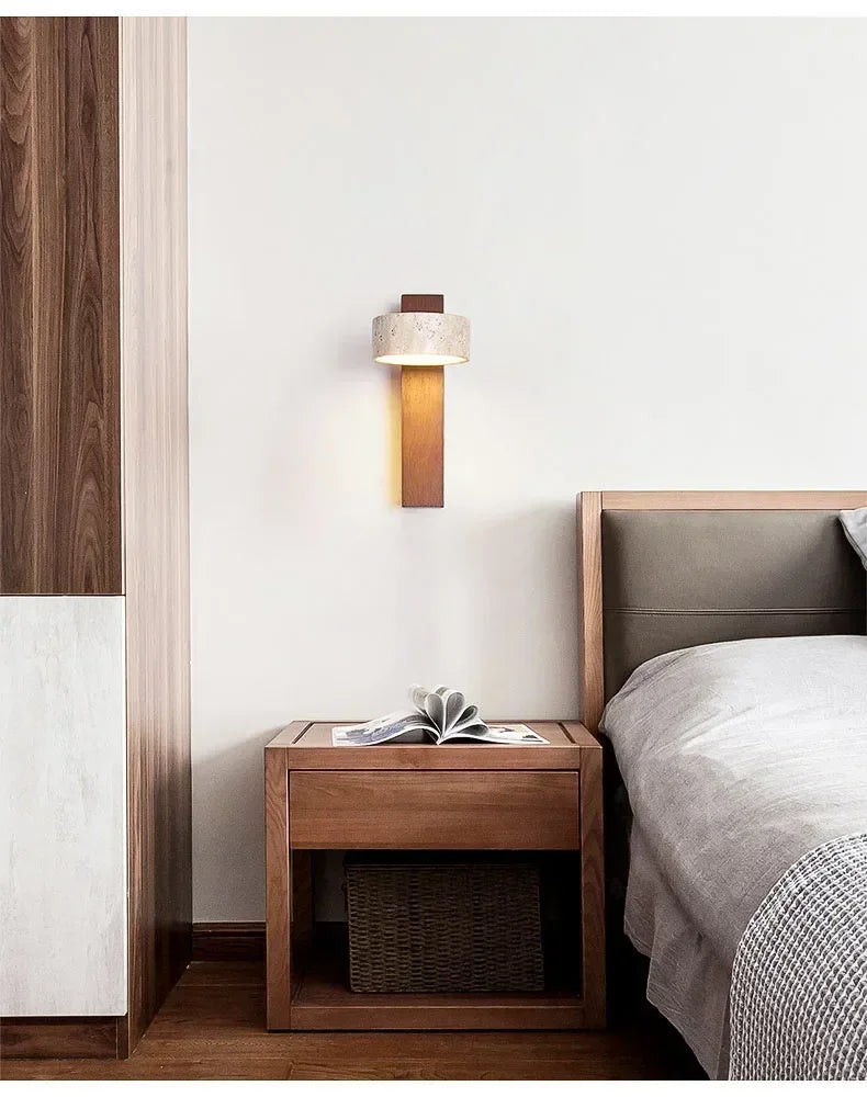 AureaCave Wabi-Sabi Lampada da Parete in Travertino