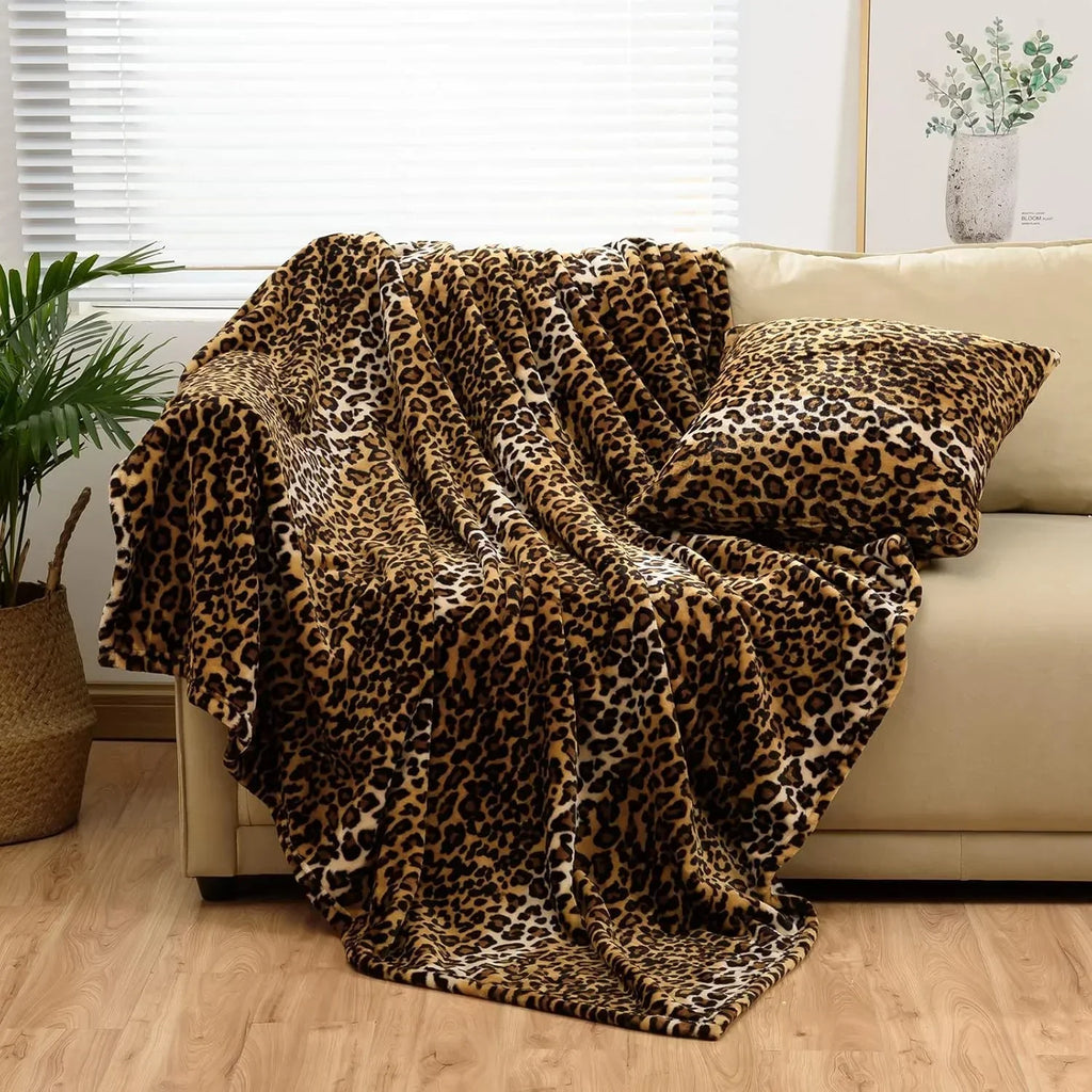 Coperta in Fleece con Stampa Leopardo – Plaid Super Morbido per Maggiore Comfort