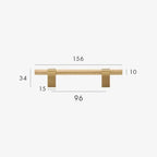 Maniglia T-Bar in Ottone Saanvi con Texture Rigata
