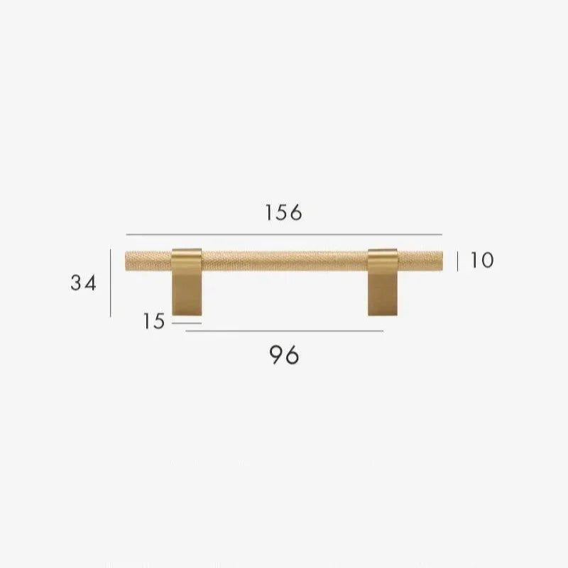 Maniglia T-Bar in Ottone Saanvi con Texture Rigata