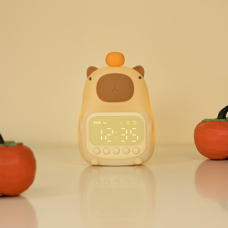 CapyGlow – Sveglia a forma di capybara con luce soffusa e design ricaricabile