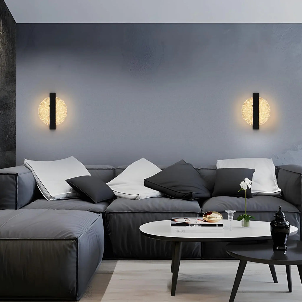 LumaLeaf Pannello Rotondo da Parete – Lampada da Parete LED Moderna con Foglia Argento e Luce Calda (3500K)