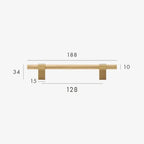 Maniglia T-Bar in Ottone Saanvi con Texture Rigata
