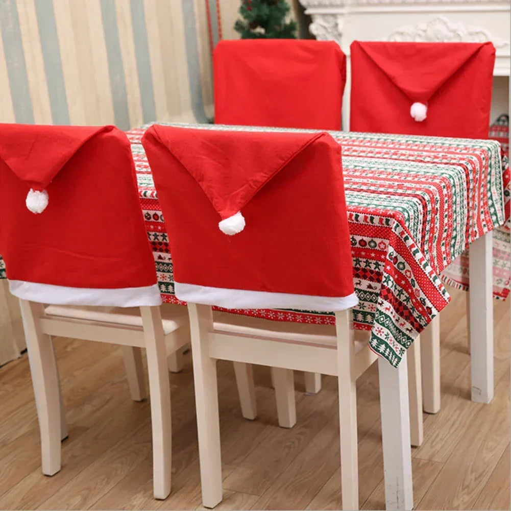 Copri Sedia di Natale – Cappelli di Babbo Natale per Sedie da Pranzo