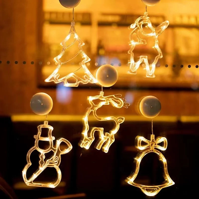 SantaGlow Illuminazione LED per Finestra con Ventosa