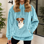Felpa Oversized in Fleece con Tasca a Marsupio – Maglione Caldo da Donna per Casa