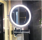 Specchio ingrandente LED ricaricabile nero per trucco e bagno