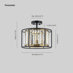 Qvistari Lampada da Soffitto Cristallo Minimalista Semi Flush
