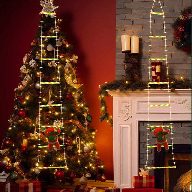 KerstLuxe Babbo Natale Scala LED Illuminazione d'Atmosfera – 1M / 3M Luce a Stringa USB