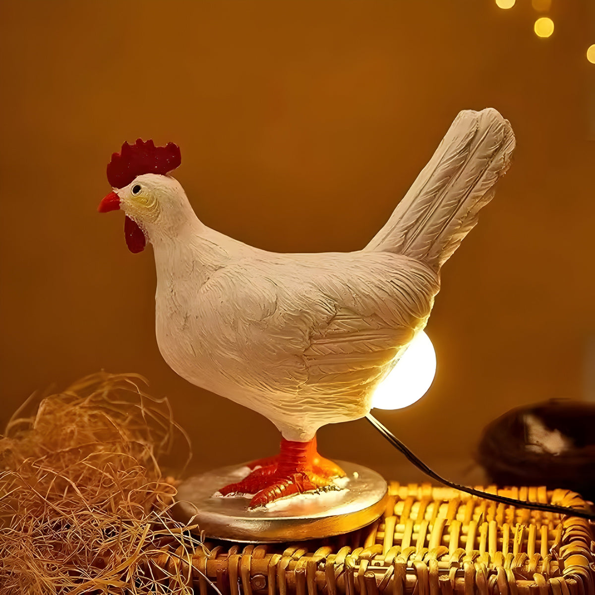 ChickGlow Luce – LED Notturna da Tavolo a Forma di Gallina