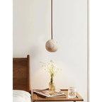 Lampada a sospensione in Travertino – Lampada a sospensione LED rotonda minimalista in stile Wabi-Sabi