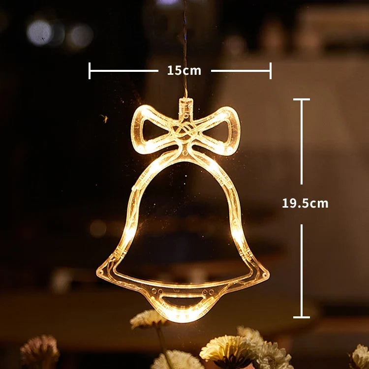 SantaGlow Illuminazione LED per Finestra con Ventosa