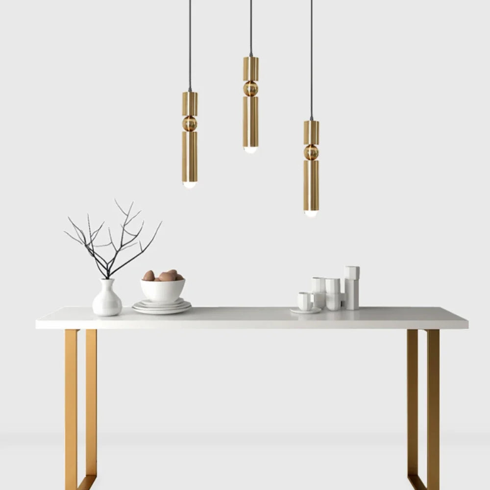 Lampada a Sospensione Oro Luxe – Elegante Lampada da Soffitto LED Minimalista