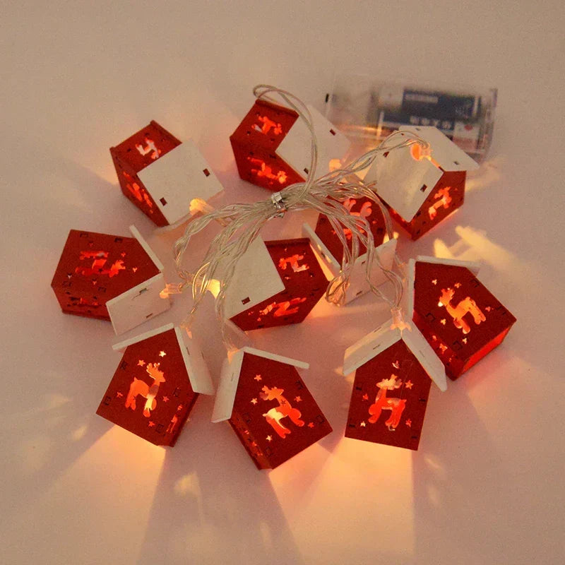 Casette di Natale in Legno con Illuminazione LED – Decorazione Natalizia Decorativa