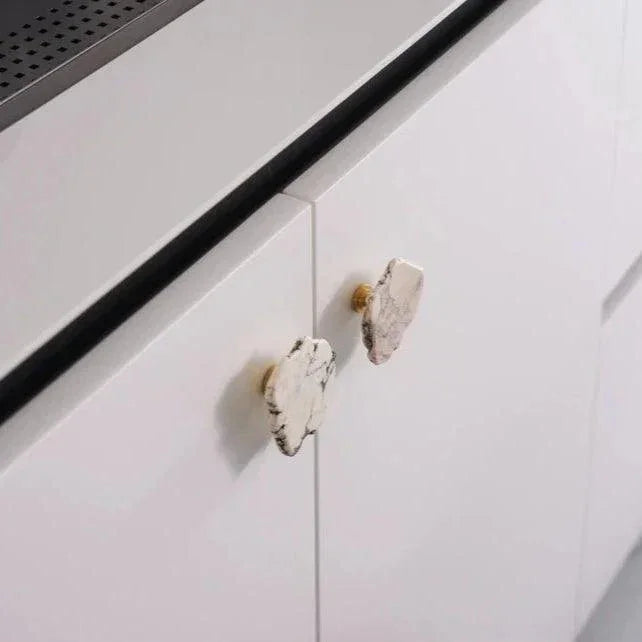 Maniglia in Ottone con Marmo Turchese Etta