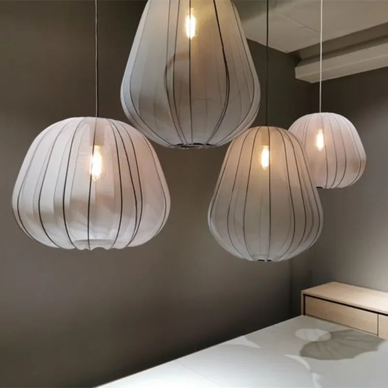 Lampadario in tessuto elegante wabi-sabi