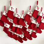 Calza di Natale con Iniziale – Calza di Natale Personalizzata per Decorazioni Natalizie