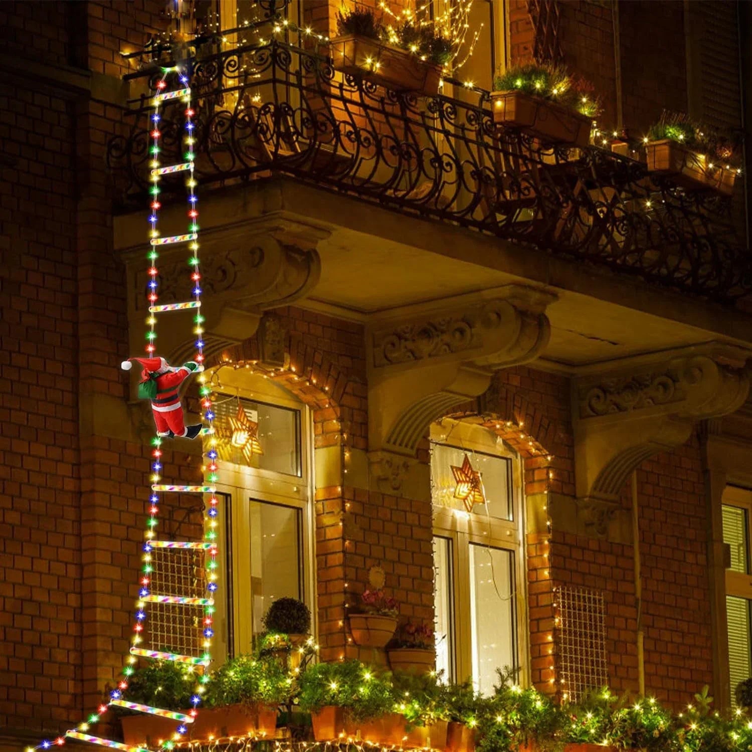 KerstLuxe Babbo Natale Scala LED Illuminazione d'Atmosfera – 1M / 3M Luce a Stringa USB