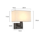 Lampada da Parete Moderna con Paralume in Tessuto