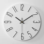 NordicTime - Orologio da parete in legno senza cornice per un arredamento silenzioso e moderno